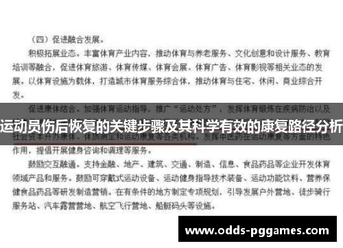 运动员伤后恢复的关键步骤及其科学有效的康复路径分析